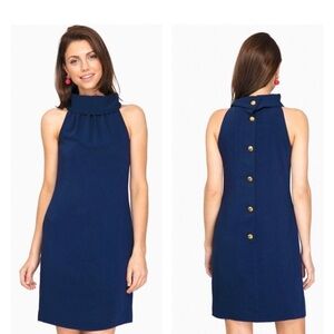 Sail to Sable Navy Blue Sleeveless Cow neck Dress